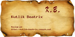 Kutlik Beatrix névjegykártya
